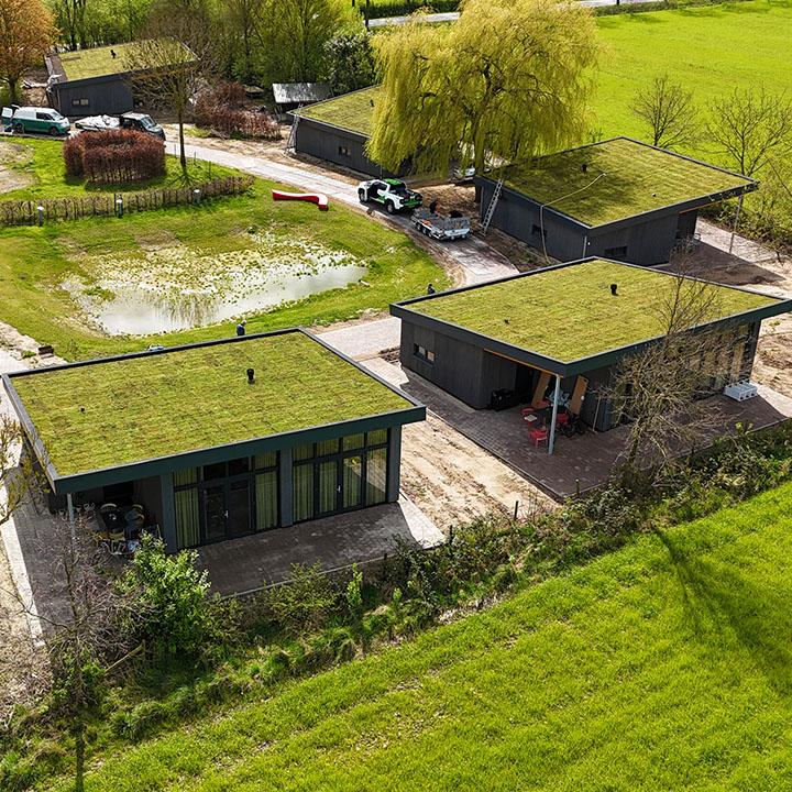 Luchtfoto groendak project Angerlo sedumdaken